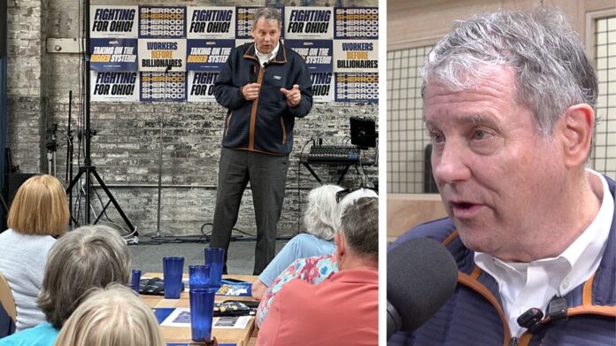 Democratic U.S. Senate candidate Sherrod Brown speaks to supporters and the press, in Toledo, on June 2, 2026. (Jaden Jefferson _ TFP Photo)